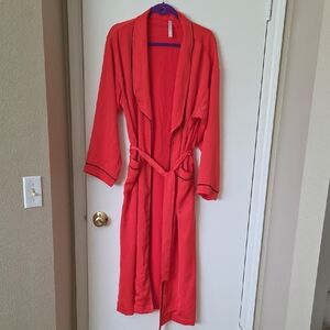 Fabletics Eco-Satin Robe | Women's Medium | Red Silky Loungewear